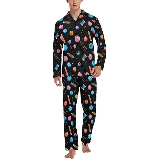Sewing Print Design LKS309 Men's Long Pajama Set