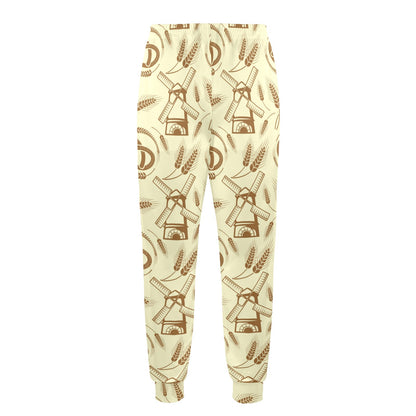 Agricultural Windmills Print Design 03 Men's Casual Track Pants