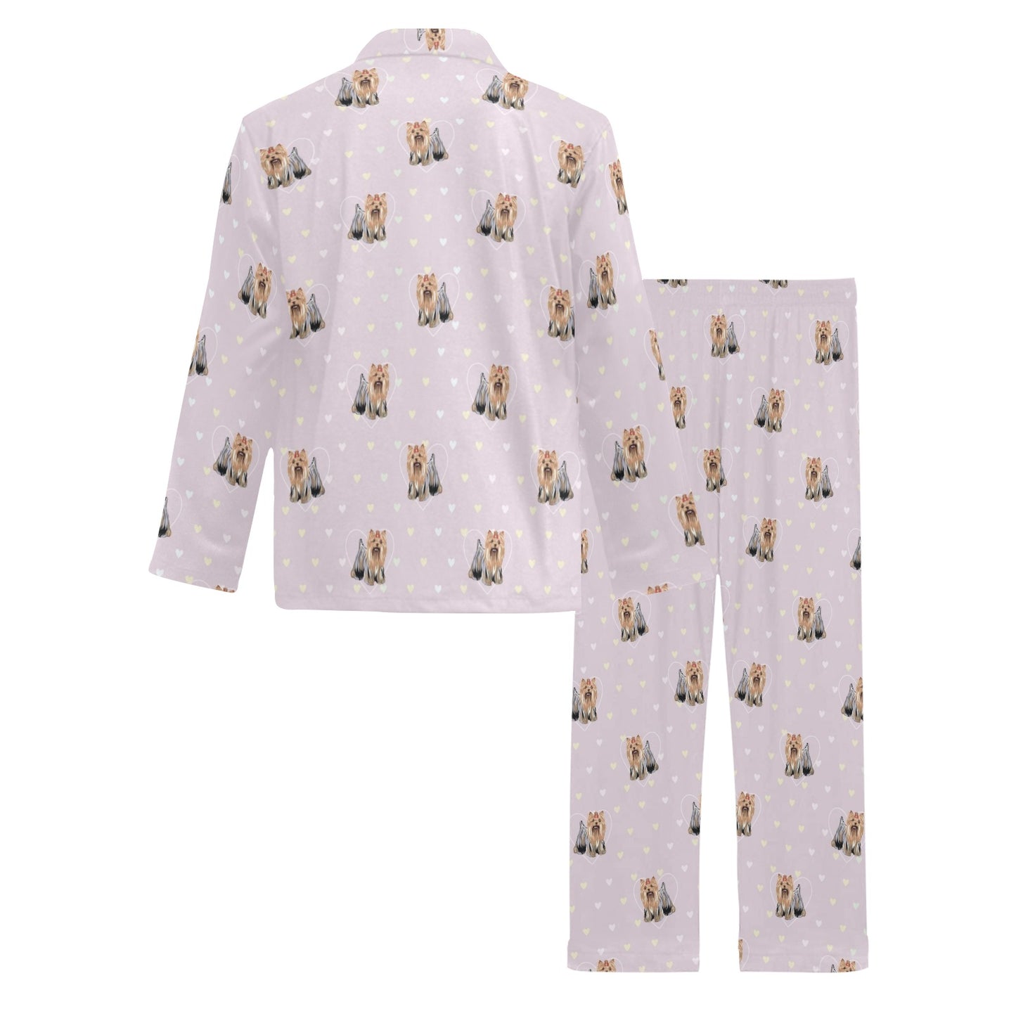 Yorkshire Terriers Print Design LKS302 Men's Long Pajama Set