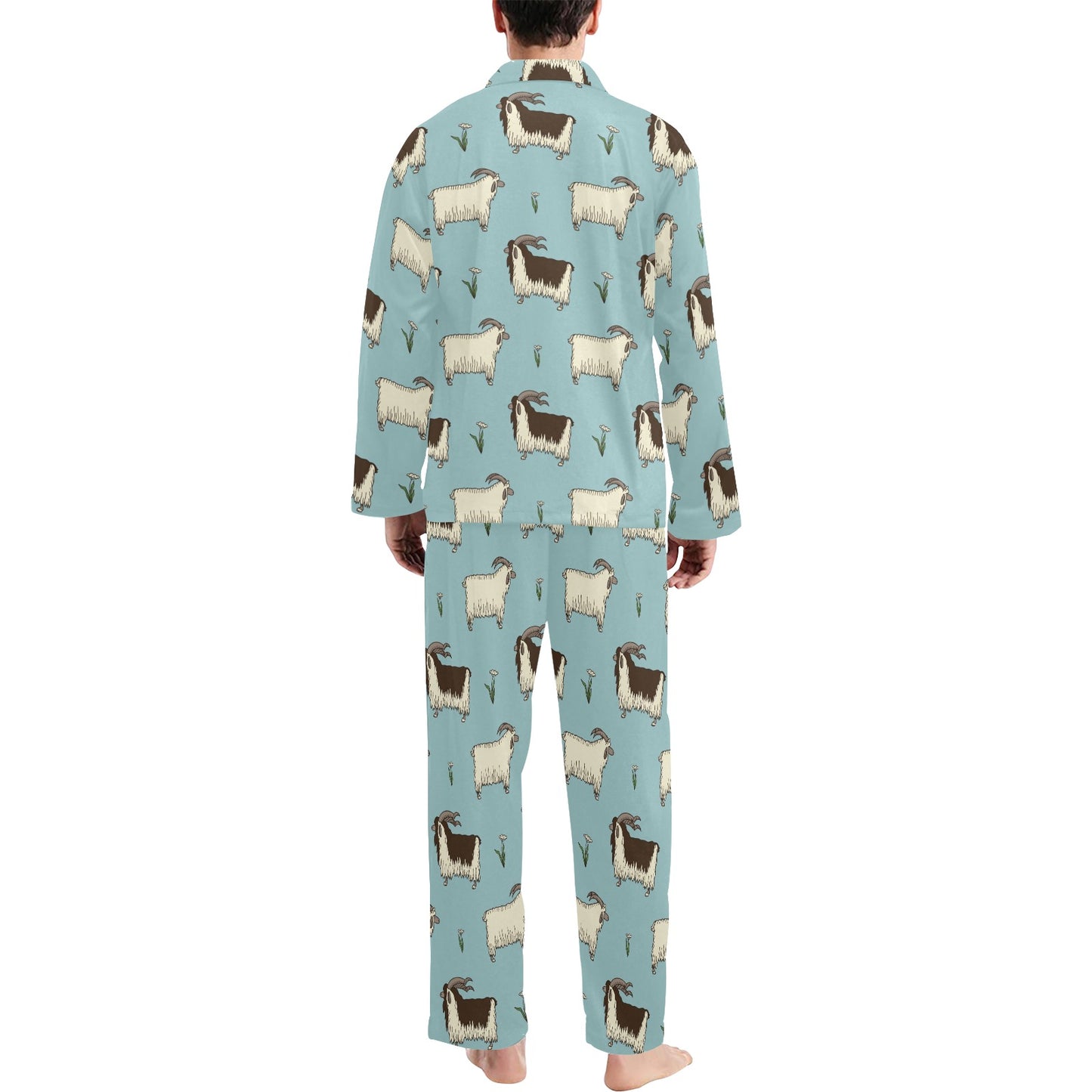 Goat Pattern Print Design 02 Men's Long Pajama Set