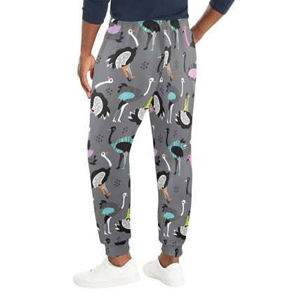 Ostrich Pattern Print Design 01 Men's Casual Track Pants