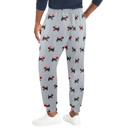 Scottish Christmas Themed Terriers Print Design LKS3018 Men's Casual Track Pants