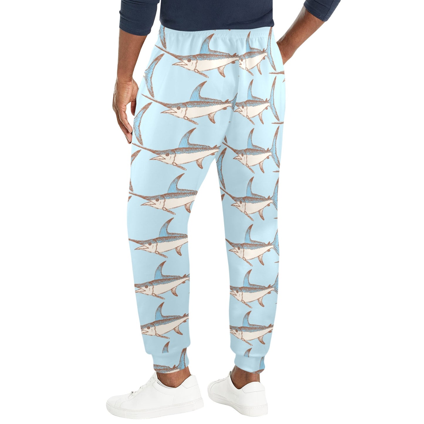 Swordfish Pattern Print Design 01 Men's Casual Track Pants
