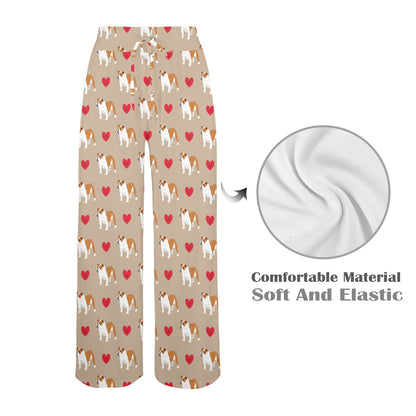 Bulldogs Pattern Print Design 02 Women's Wide Leg Lounge Pants
