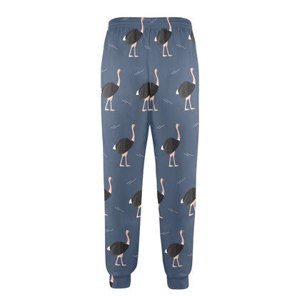 Ostrich Pattern Print Design 04 Men's Casual Track Pants