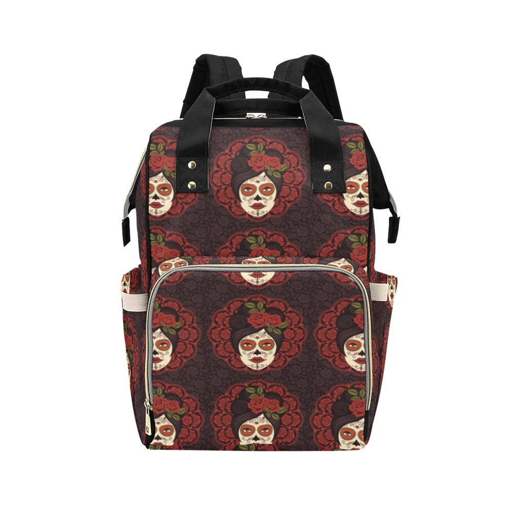 Day of the Dead Mexican Girl Diaper Bag Backpack