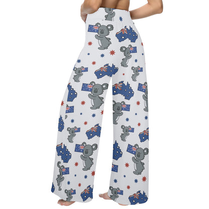 Koala Australia Day Themed Design Women's Wide Leg Lounge Pants