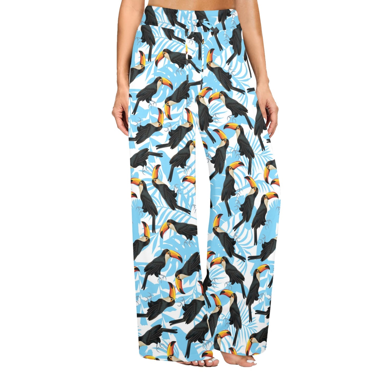 Toucan Print Design LKS303 Women's Wide Leg Lounge Pants