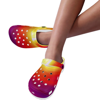 Vortex Twist Swirl Flame Themed Unisex Clogs Shoes