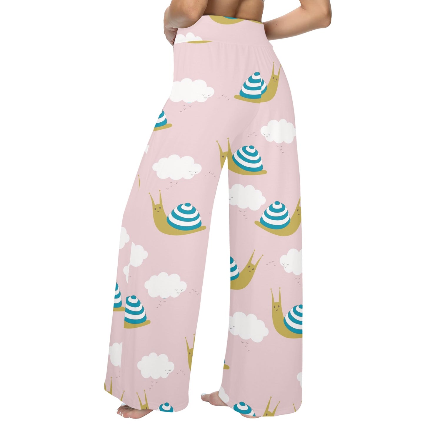 Snail Pattern Print Design 02 Women's Wide Leg Lounge Pants