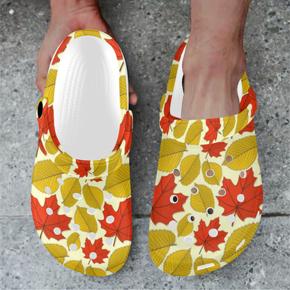 Elm Maple Leave Print Pattern Unisex Clogs Shoes