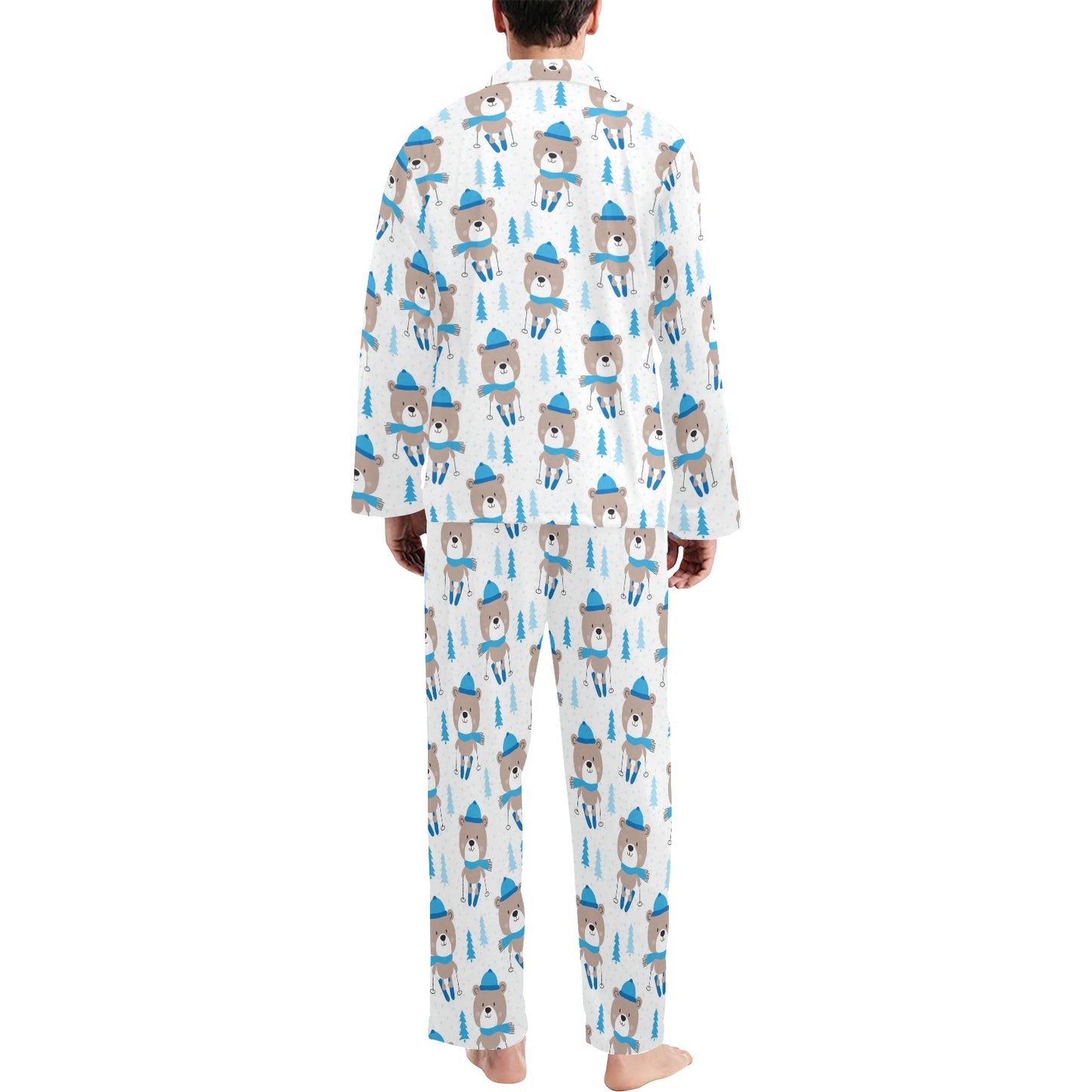 Ski Print Design LKS306 Men's Long Pajama Set