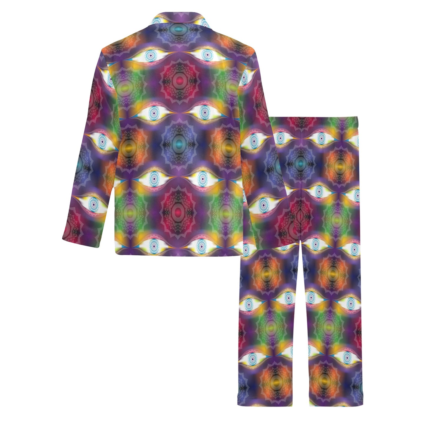 Chakra Eye Print Pattern Men's Long Pajama Set