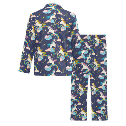 Unicorn Print Design LKS304 Men's Long Pajama Set