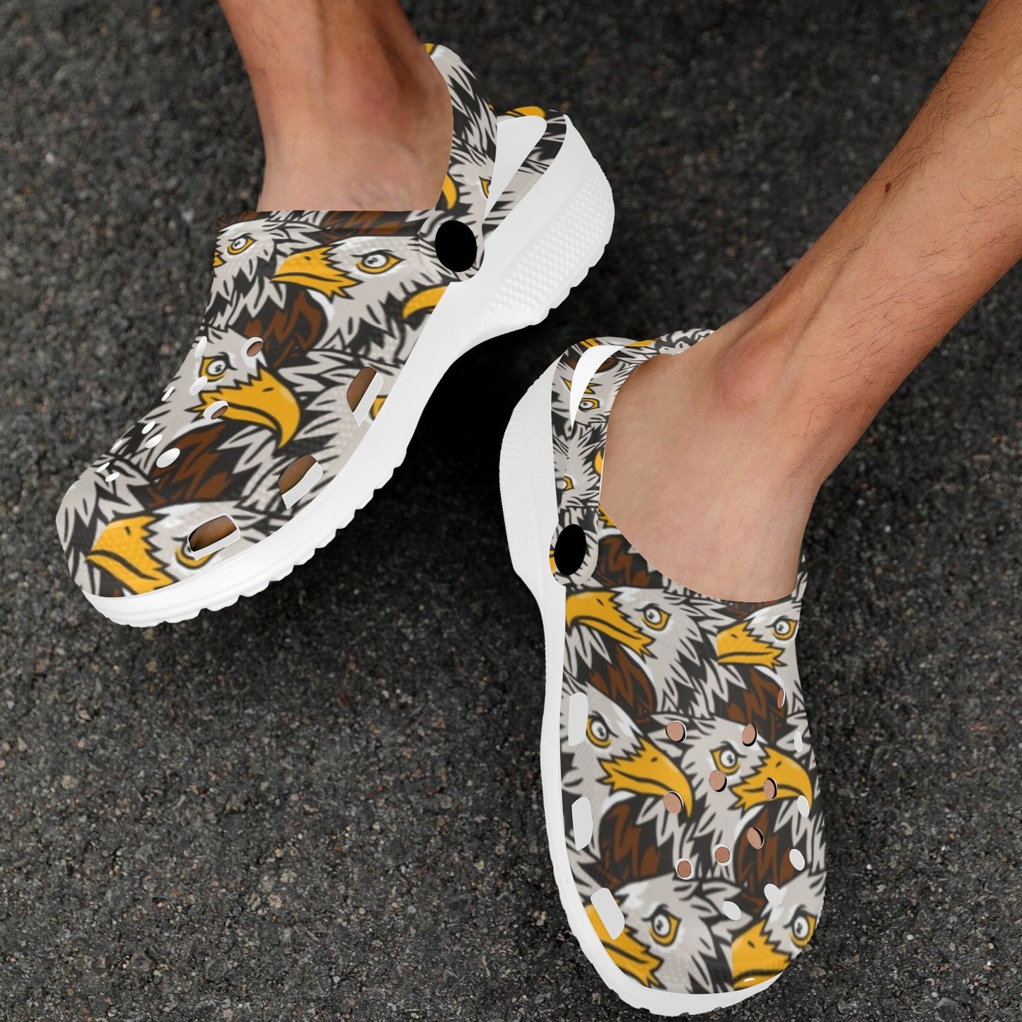 Eagles Head Pattern Unisex Clogs Shoes