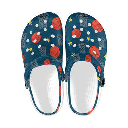 Basketball Classic Print Pattern Unisex Clogs Shoes