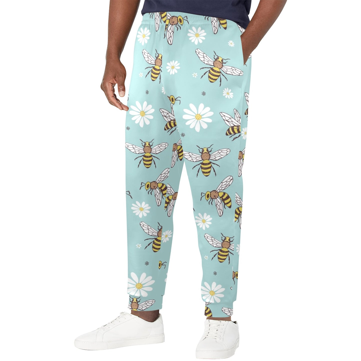 Bee Pattern Print Design BEE010 Men's Casual Track Pants