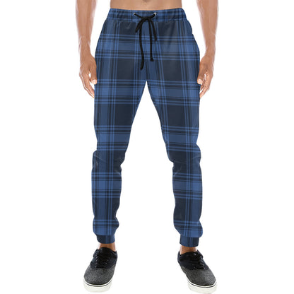 Tartan Blue Print Design LKS304 Men's Sweatpants
