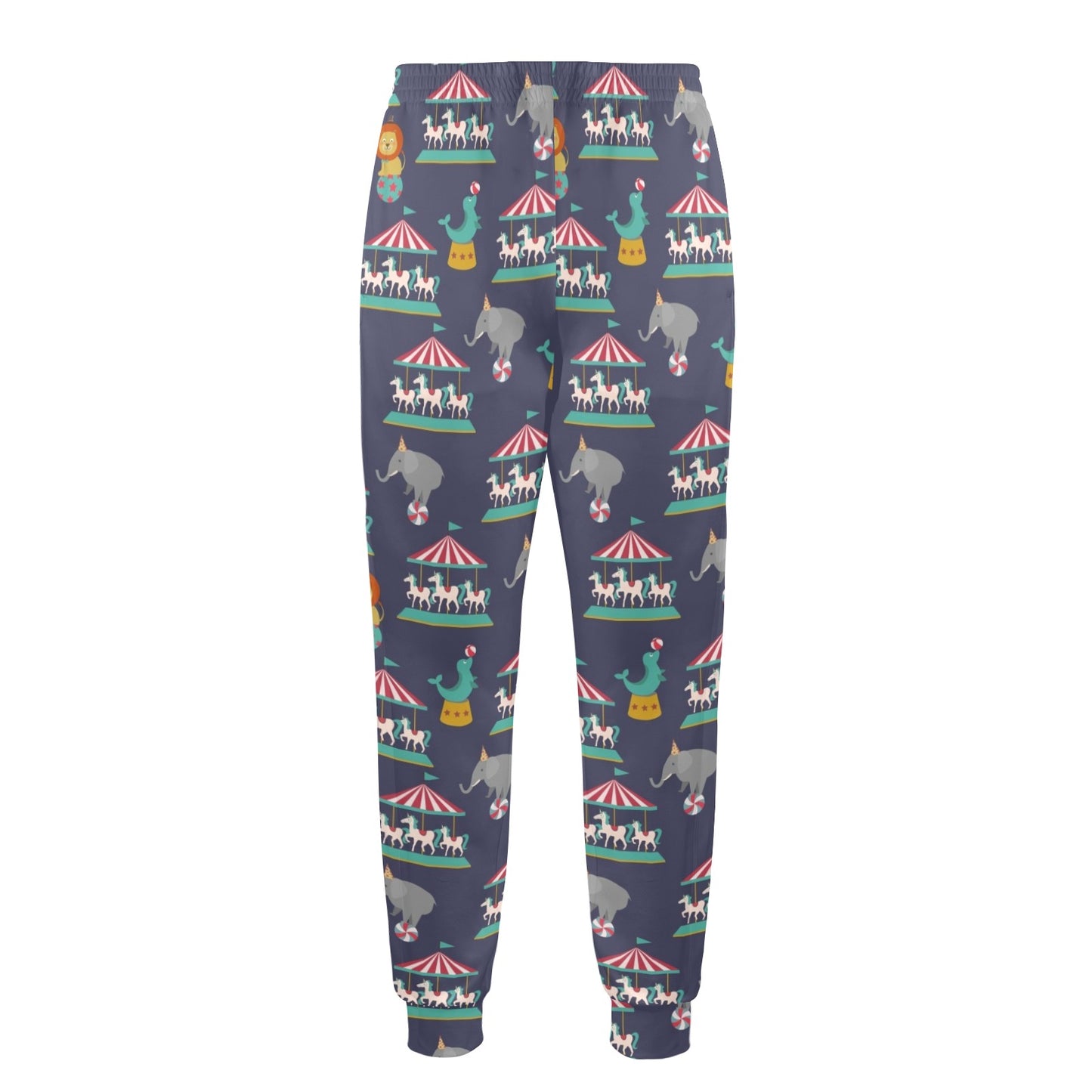 Circus elephant lion Design Print Pattern JJ036 Men's Casual Track Pants