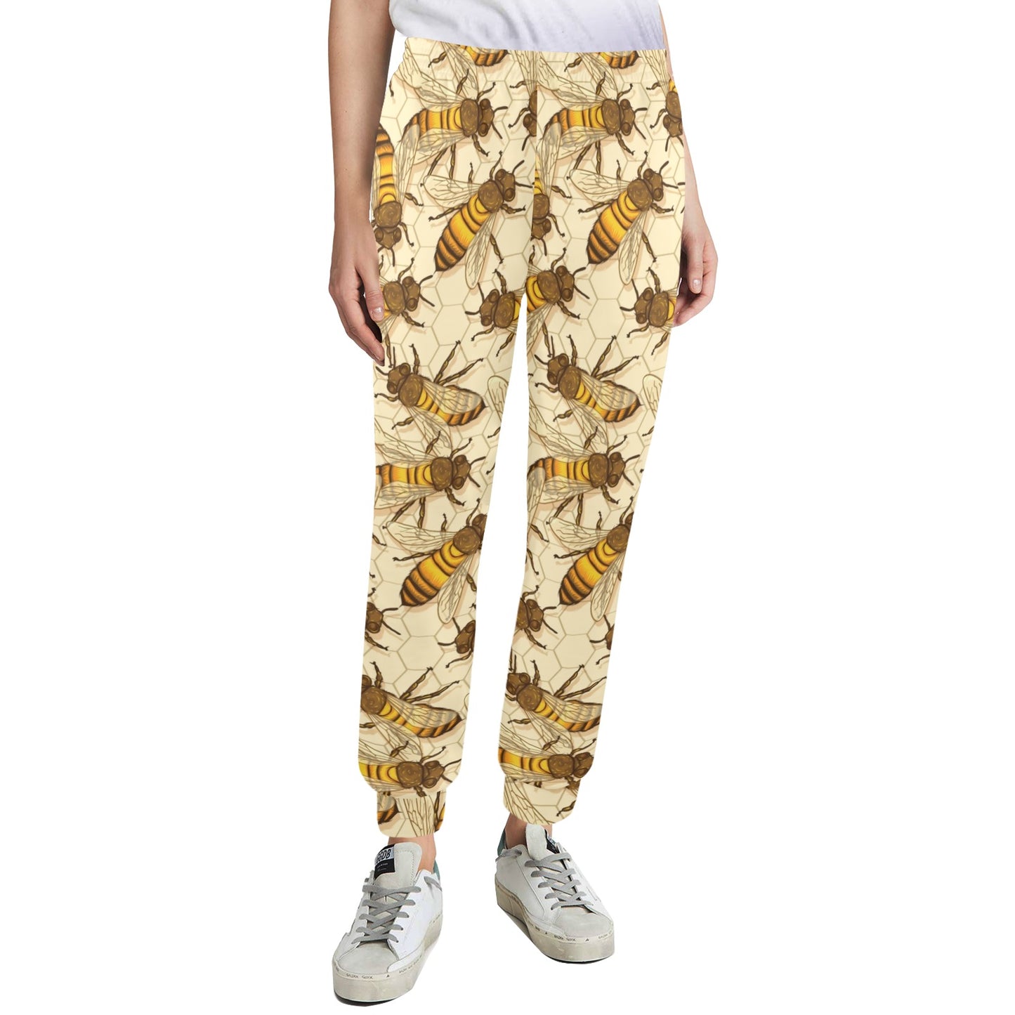 Bee Pattern Print Design BEE05 Women's Casual Track Pants