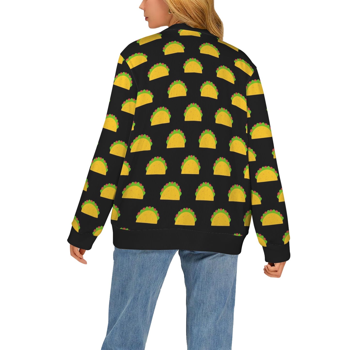 Taco Pattern Print Design TC06 Women's Cardigan