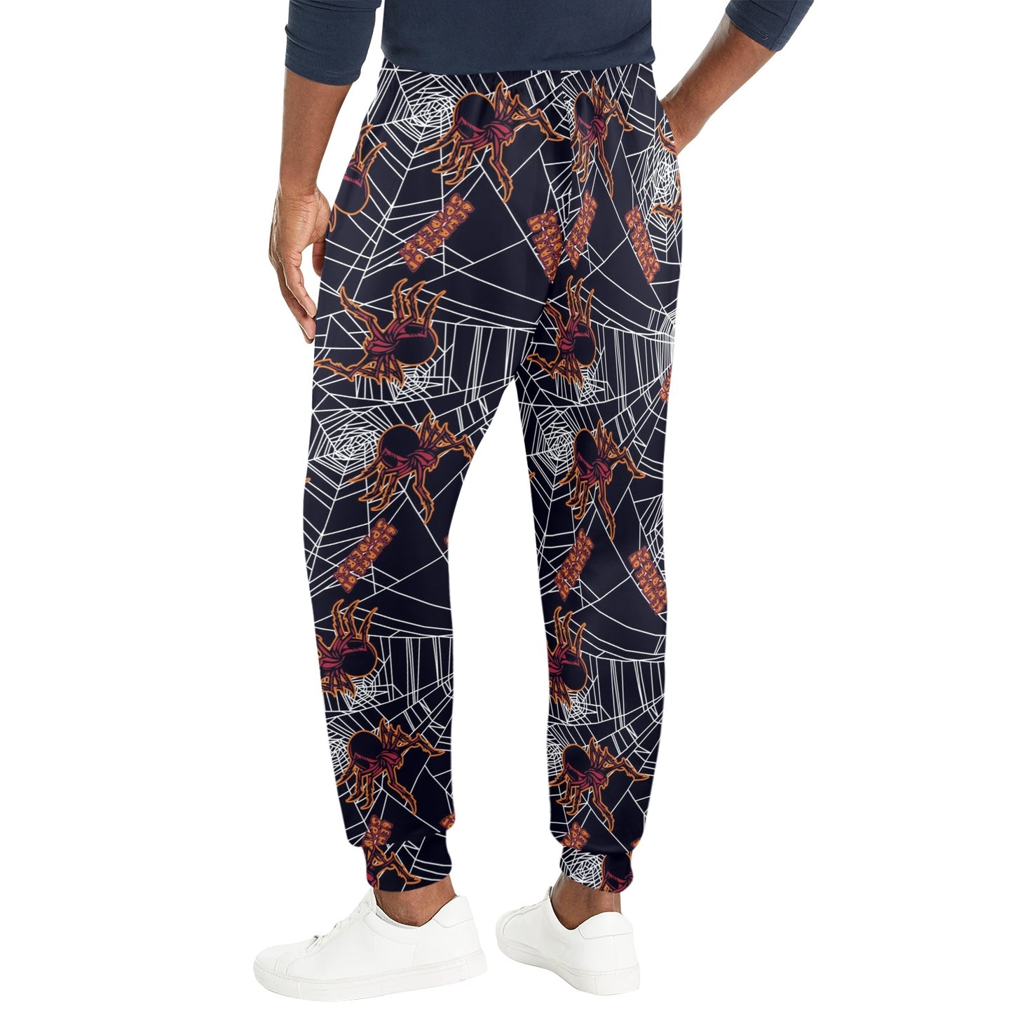 Tarantula Spiderwebs Pattern Print Design 01 Men's Casual Track Pants