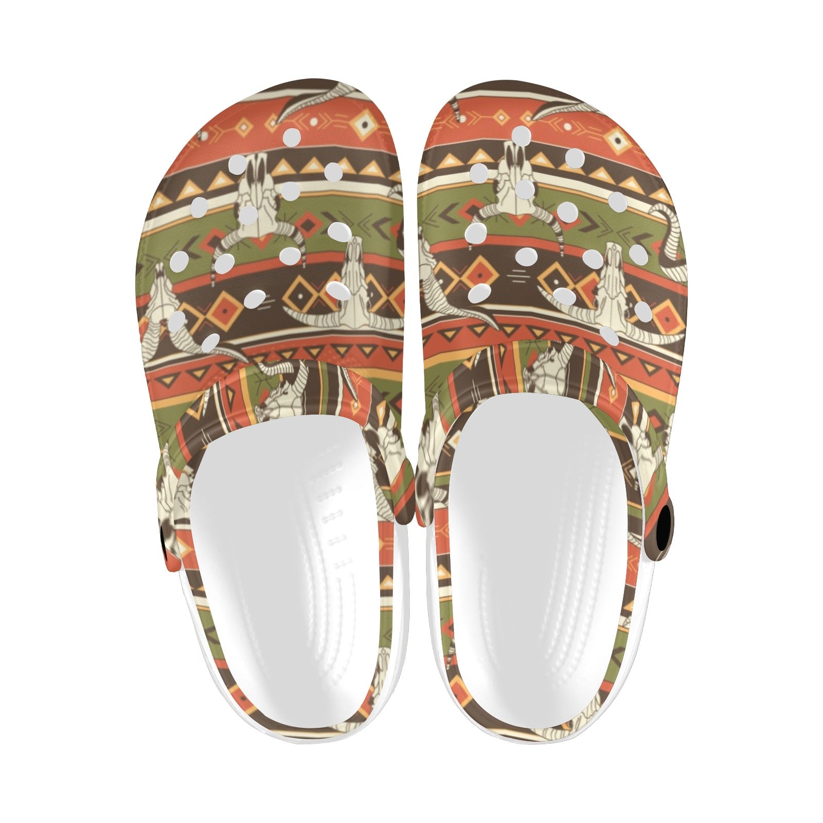 American indian Skull Animal Unisex Clogs Shoes