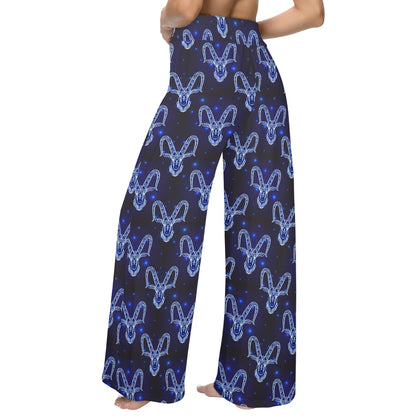 Goat Print Design LKS401 Women's Wide Leg Lounge Pants