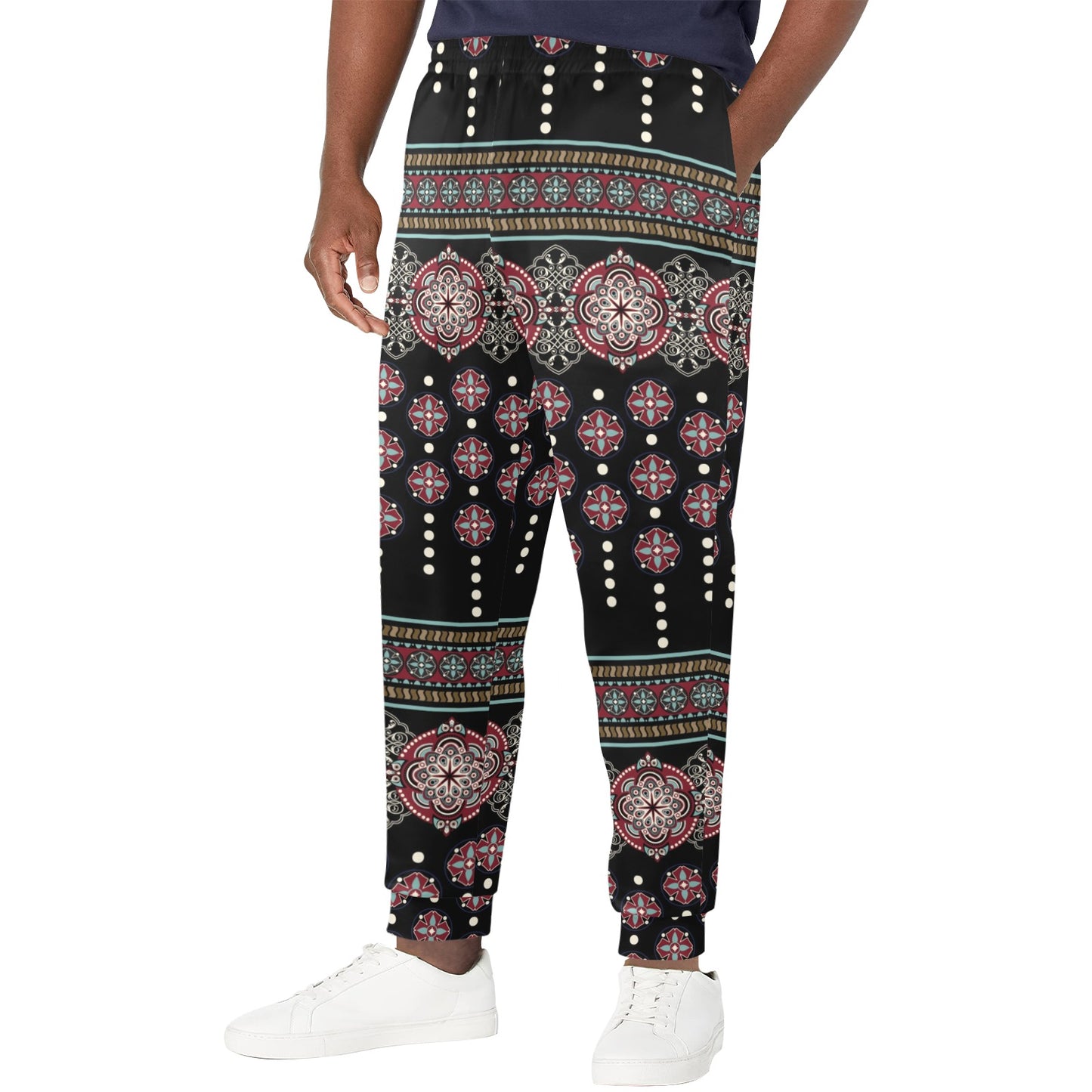 Ethnic Dot Style Print Pattern Men's Casual Track Pants