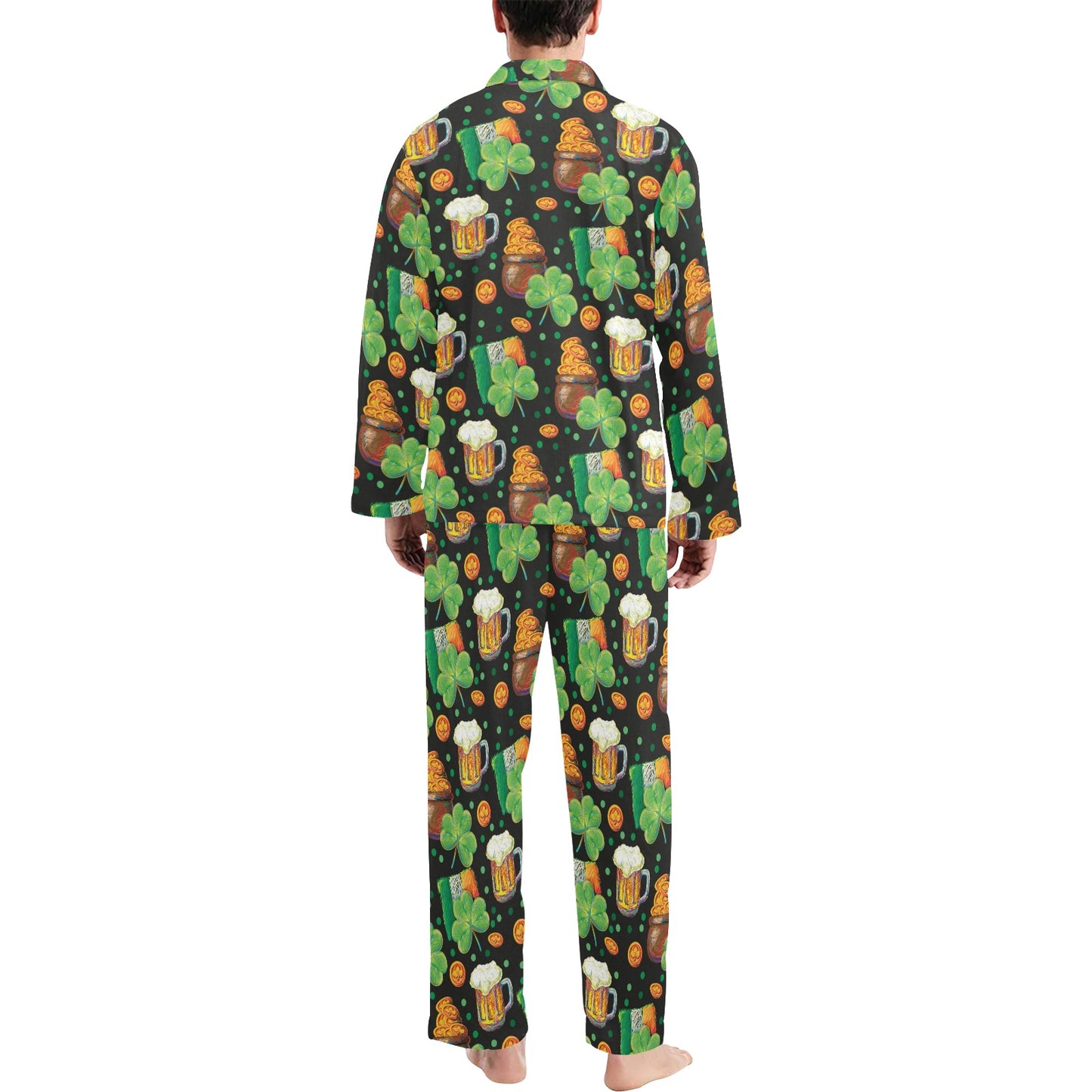 St Patricks Day Print Design LKS303 Men's Long Pajama Set