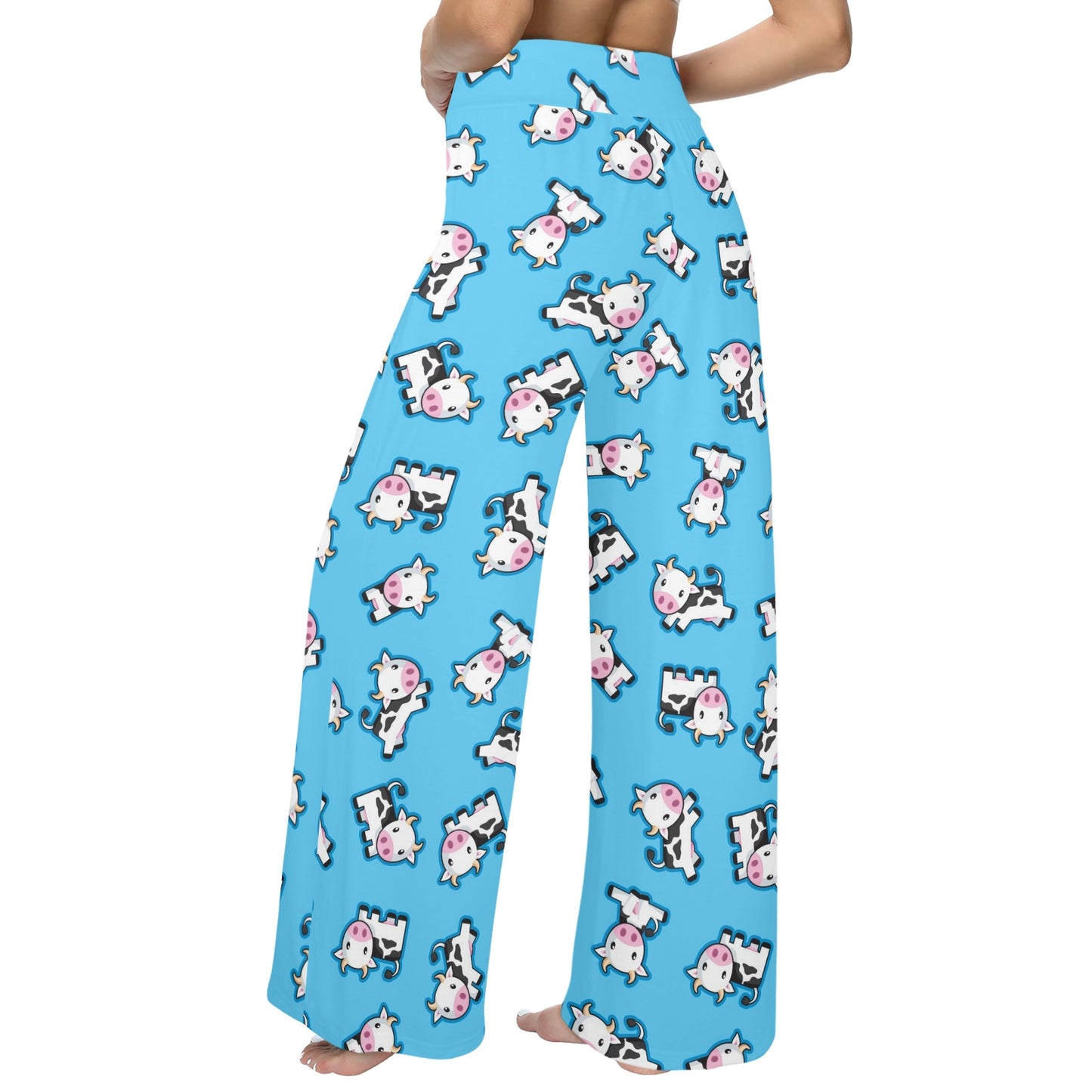 Cow Pattern Print Design 01 Women's Wide Leg Lounge Pants