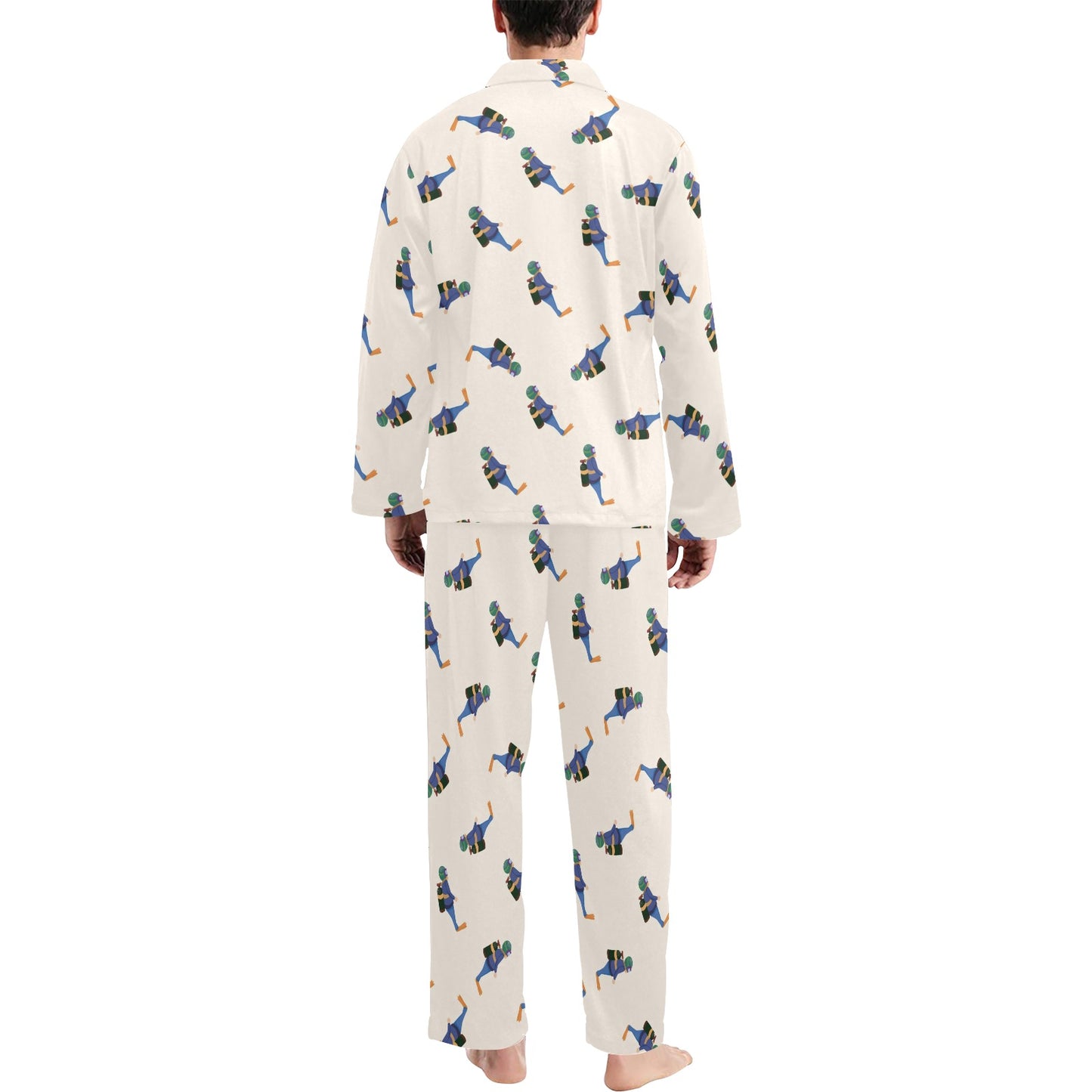 Scuba Driver Print Design LKS301 Men's Long Pajama Set