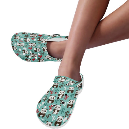 Panda Bear Cute Themed Print Unisex Clogs Shoes