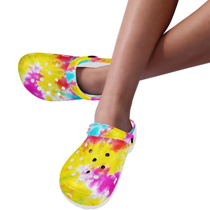 Tie Dye Rainbow Themed Print Unisex Clogs Shoes