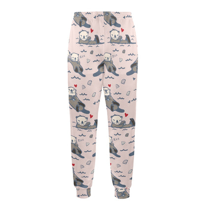 Sea Otter Pattern Print Design 02 Men's Casual Track Pants