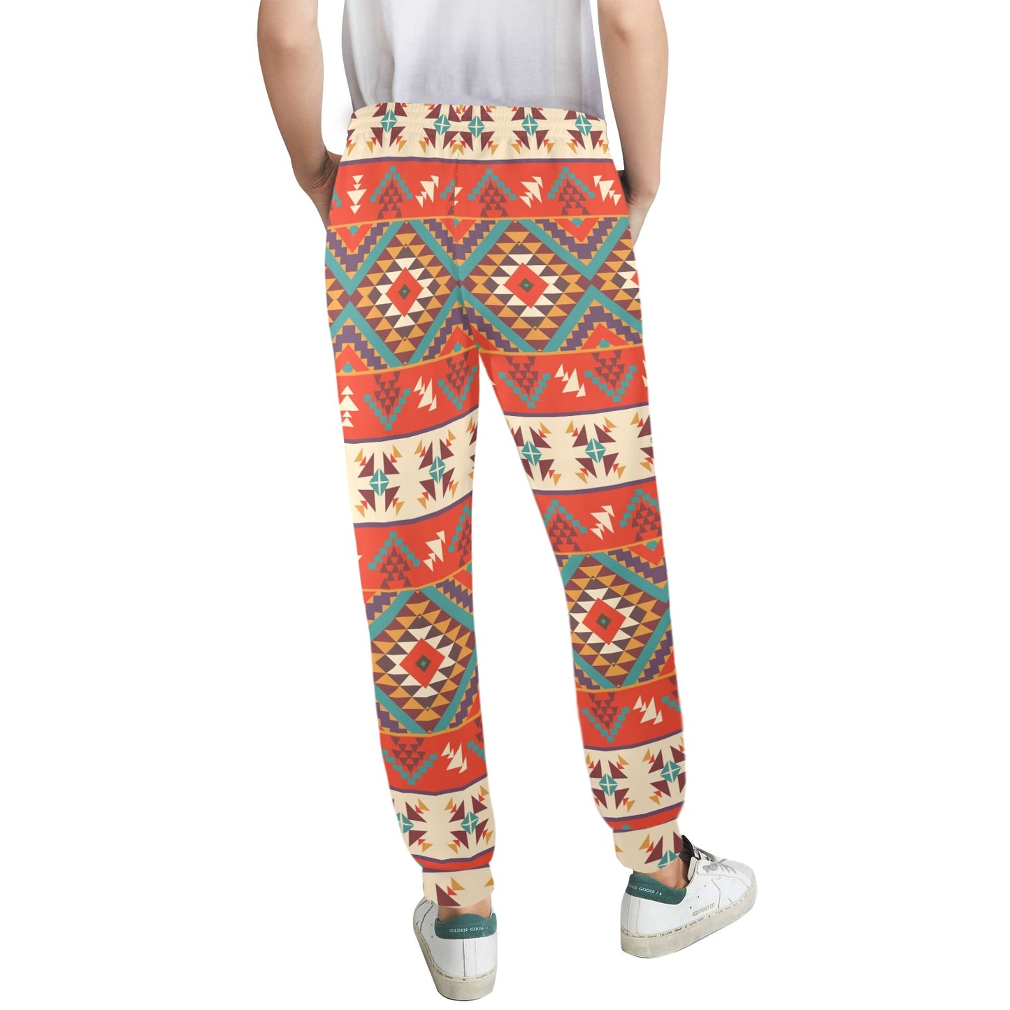 Aztec Red Print Pattern Women's Casual Track Pants