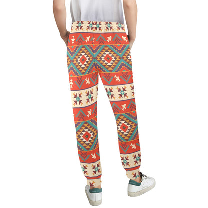 Aztec Red Print Pattern Women's Casual Track Pants