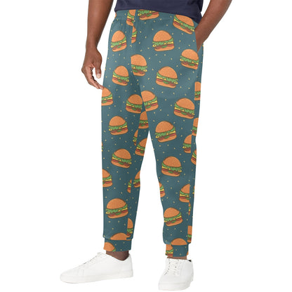 hamburger Design Print Pattern JJ0315 Men's Casual Track Pants