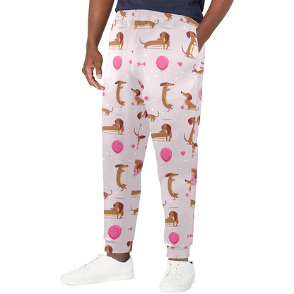 Dachshund Pattern Print Design 10 Men's Casual Track Pants