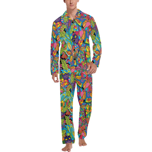 Trippy Print Design LKS301 Men's Long Pajama Set
