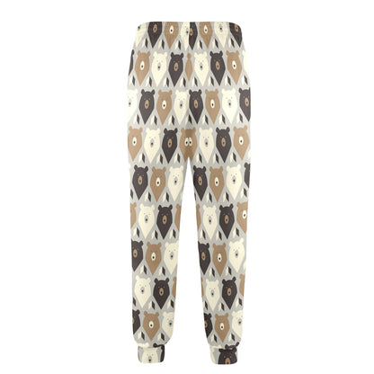 Bear Pattern Print Design 04 Men's Casual Track Pants