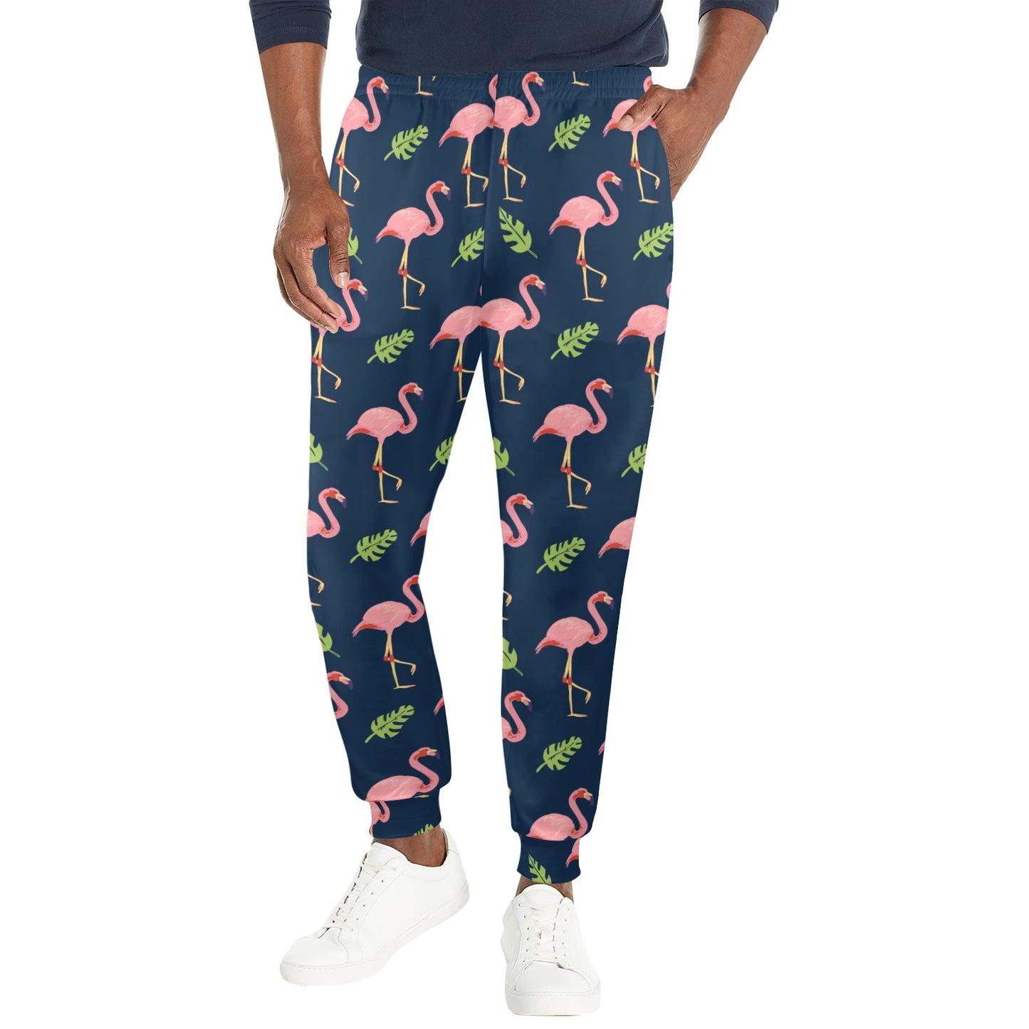 Flamingo Design Print Pattern JJ0184 Men's Casual Track Pants