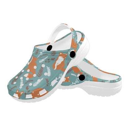Fox Forest Print Pattern Unisex Clogs Shoes