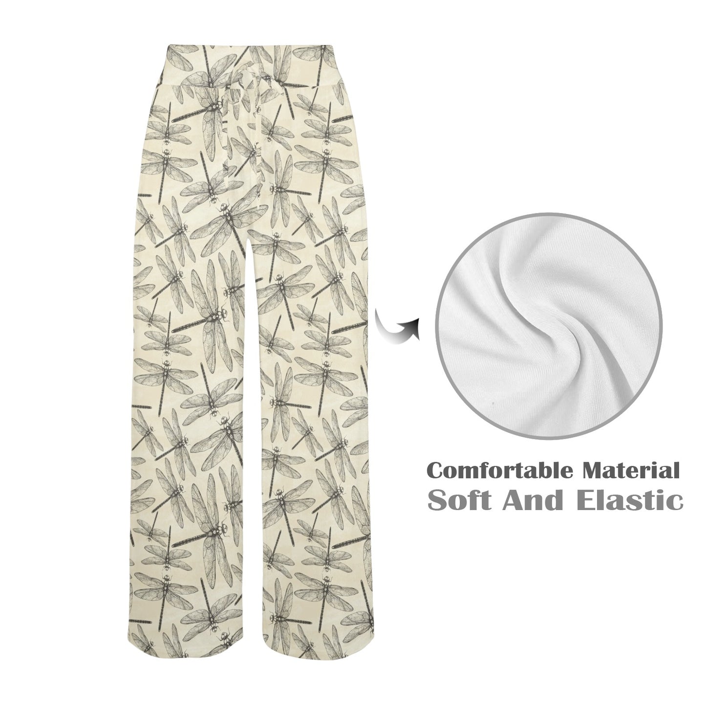 Dragonfly Print Design LKS402 Women's Wide Leg Lounge Pants