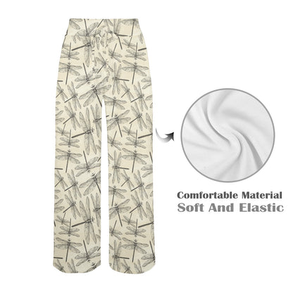 Dragonfly Print Design LKS402 Women's Wide Leg Lounge Pants
