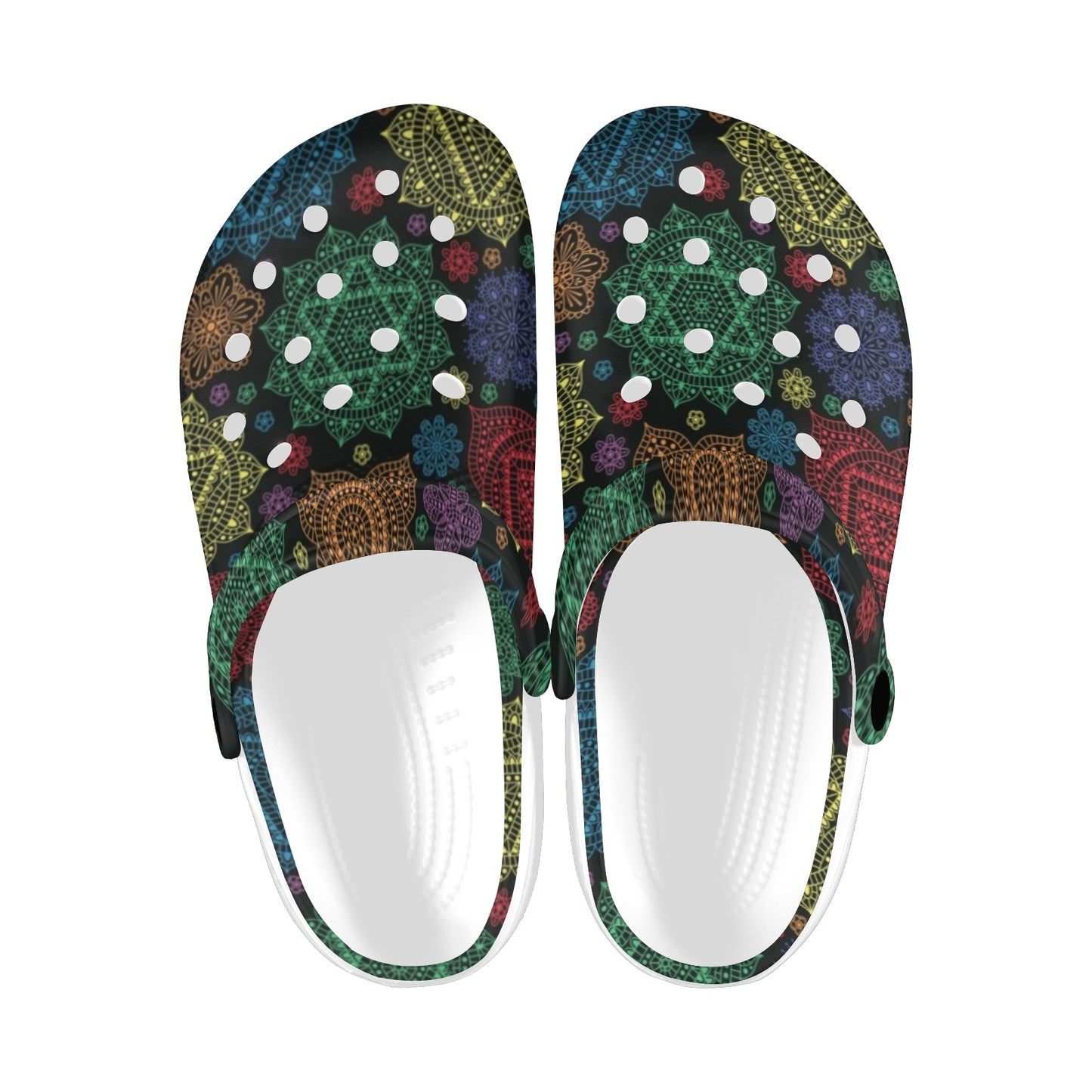 Chakra Mandala Print Pattern Unisex Clogs Shoes