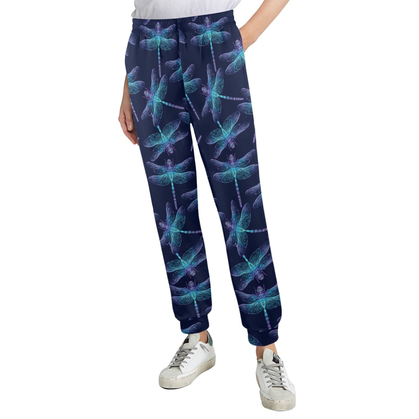 Dragonfly Hand Drawn Style Print Women's Casual Track Pants