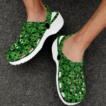 Celtic Green Neon Design Unisex Clogs Shoes
