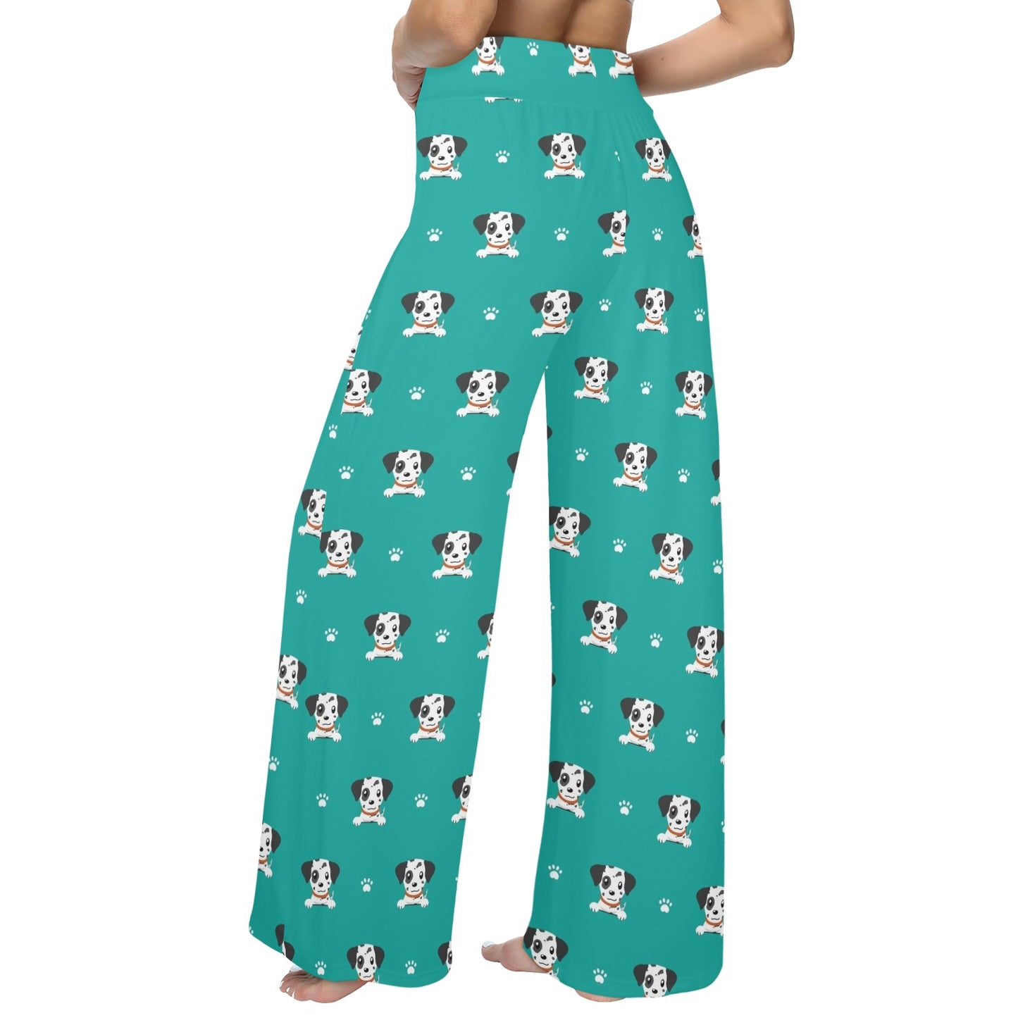 Dalmatians Design Print Pattern JJ053 Women's Wide Leg Lounge Pants