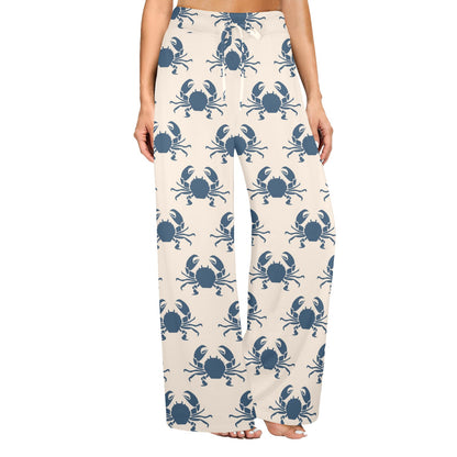 Crab Pattern Print Design 02 Women's Wide Leg Lounge Pants